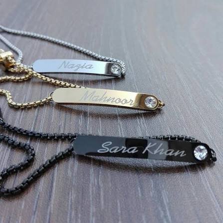 bracelet for girls customized engraved name plate chain