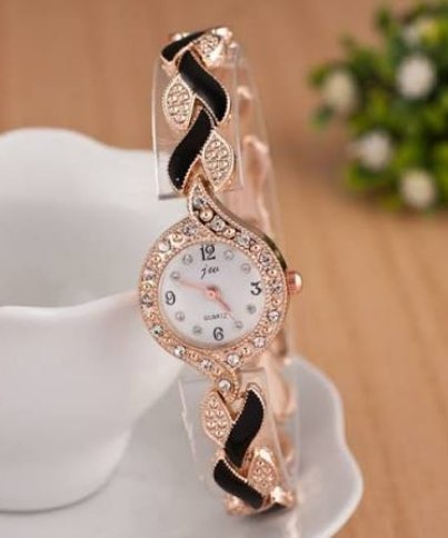 ladies watch price in pakistan rose gold crystal leaf bracelet watch